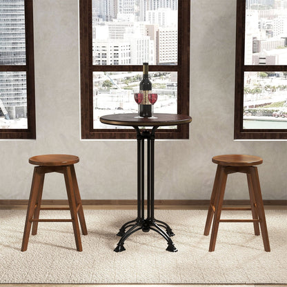 360° Swivel Counter Height Bar Chairs with Rubber Wood Frame