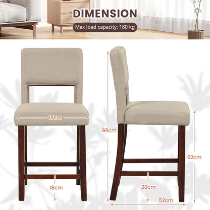 2-Piece Bar Chair Set-Beige