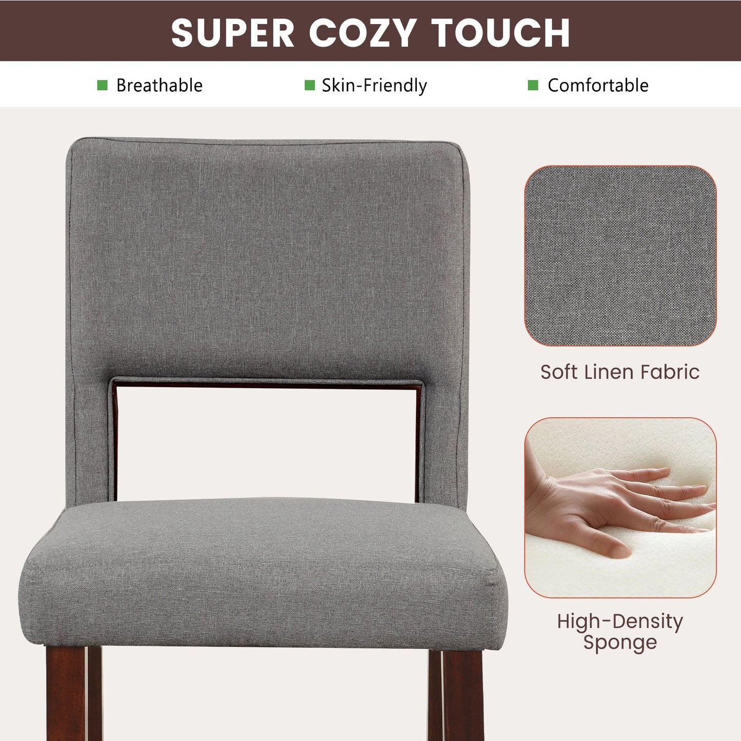 2-Piece Bar Chair Set-Grey