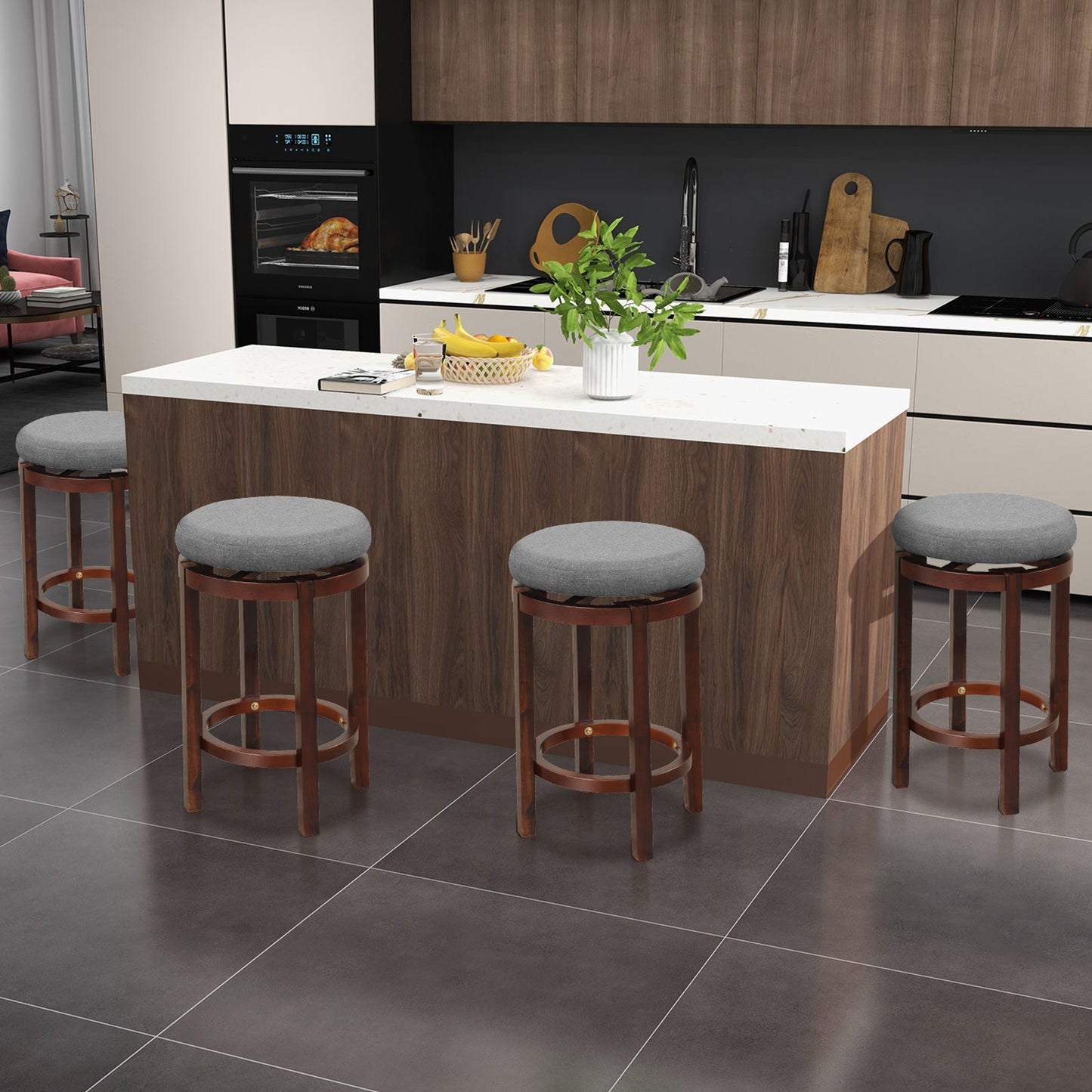 Counter Height Stool Set of 2-Grey