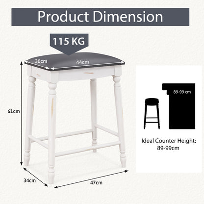 61/74 cm Upholstered Bar Stool Set of 2-61 cm
