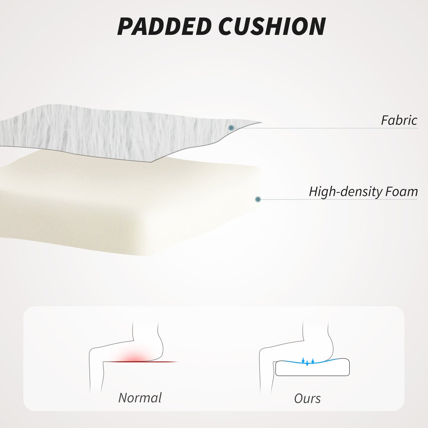 HOMCOM Plush Office Desk Chair, Modern Armless Swivel Vanity Chair with Adjustable Height for Home Office, Bedroom, Living Room, White