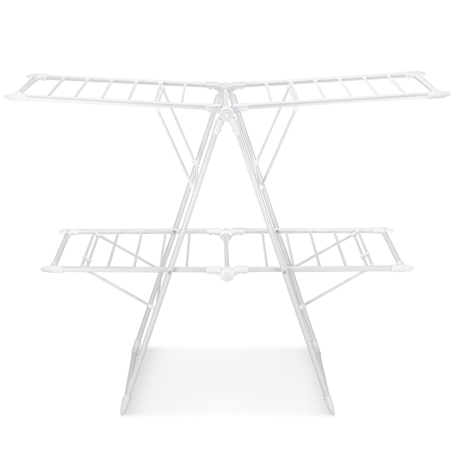 Foldable Clothes Drying Rack with 28 Hanging Rails-White