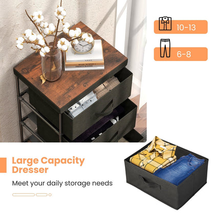 Fabric Storage Organizer Tower Unit with Removable Lid-Black