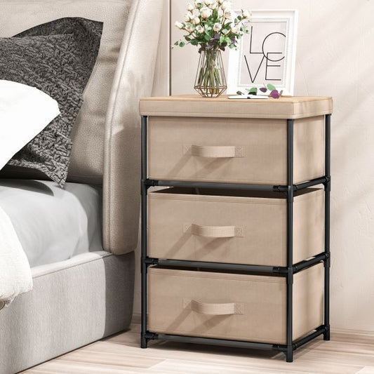 Fabric Storage Organizer Tower Unit with Removable Lid-Coffee