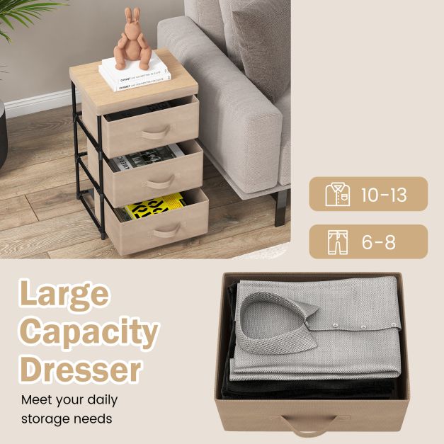 Fabric Storage Organizer Tower Unit with Removable Lid-Coffee