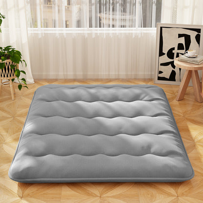 Japanese Floor Mattress with Washable Cover and Carry Bag-Grey-King Size