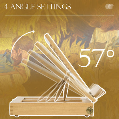 Vinsetto Wooden Table Easel Box with Storage Portable Folding Artist Easel, Natural