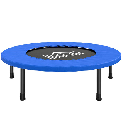 HOMCOM 32" Mini Fitness Trampoline Home Gym Yoga Exercise Rebounder Indoor Outdoor Jumper with Safety Pad, Support Up to 100 KG, Blue and Black