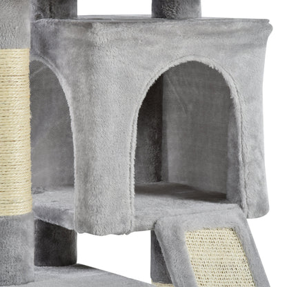 PawHut Cat Tree for Indoor Cats 83cm Cat Scratching Post Scratch Board Kitten Tower Climbing Frame Grey