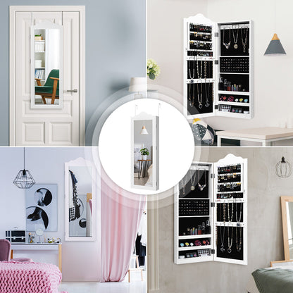 Wall Mounted Jewellery Cabinet with Makeup Storage