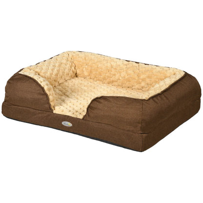 PawHut Calming Dog Bed Pet Mattress w/ Removable Cover, Anti-Slip Bottom, for Small Dogs, 70L x 50W x 18Hcm - Brown