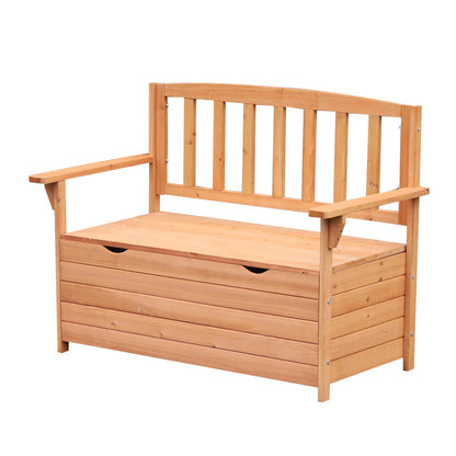 Outsunny Outdoor Garden Storage Bench Patio Box All Weather Deck Fir Wood Solid Seating