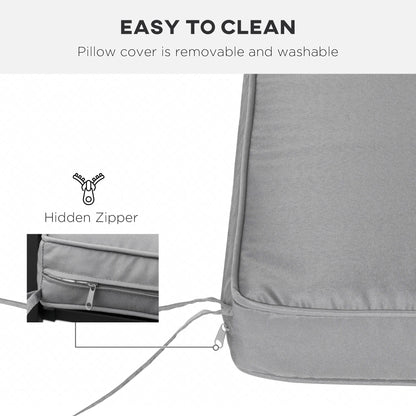 Outsunny 2 Seater Garden Bench Cushion -Light Grey