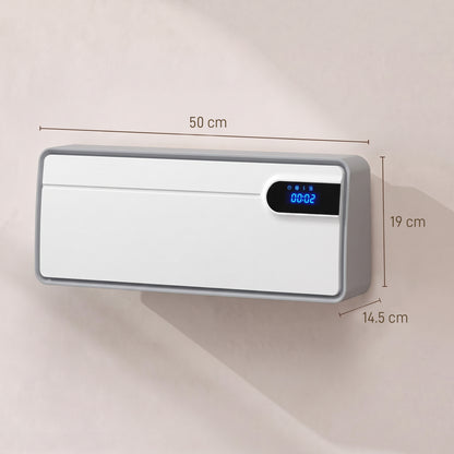 HOMCOM Smart Electric Heater, 2000W Ceramic Wall Space Heater, App Wifi Enabled, Oscillation Fan, Adjustable Thermostat, White