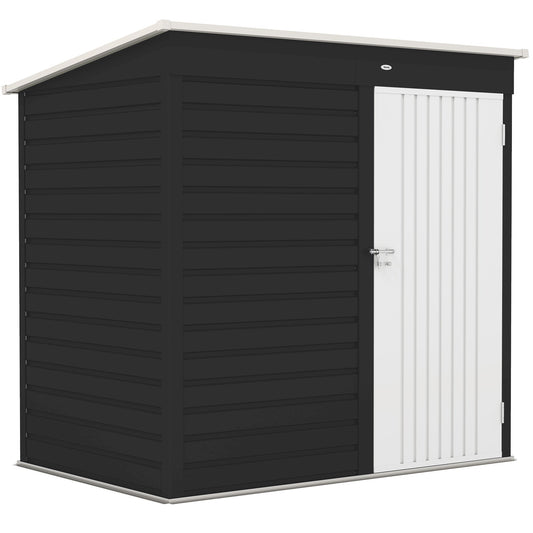 Outsunny 6 x 4ft Metalowy ogrodowy schowek, zewnętrzny schowek na narzędzia z zamykanymi drzwiami i rękawicami do ogrodu, patio, ciemnoszary