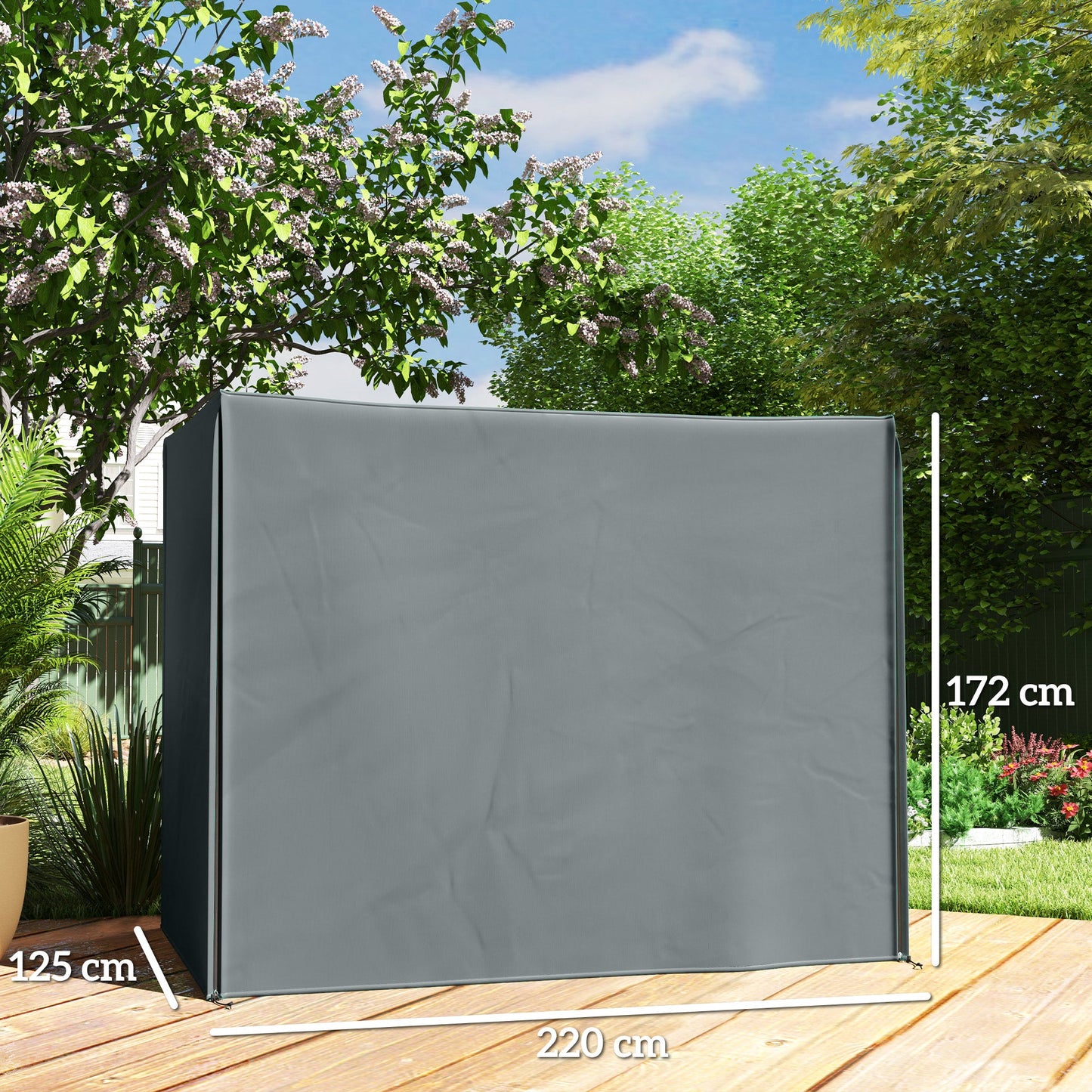 Outsunny 220 x 125cm Pokrowiec ochronny na trzyosobowy fotel bujany - szary