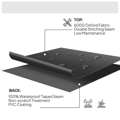 Outsunny Garden Patio Large Furniture Set Round Cover 600D Oxford Waterproof, √ê¬§193 x 80H cm, Black