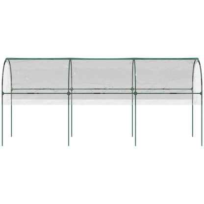 Outsunny Tunnel Tomato Greenhouse with 4 Hoops and Top Tap, Pointed Bottom and Guy Ropes, Clear