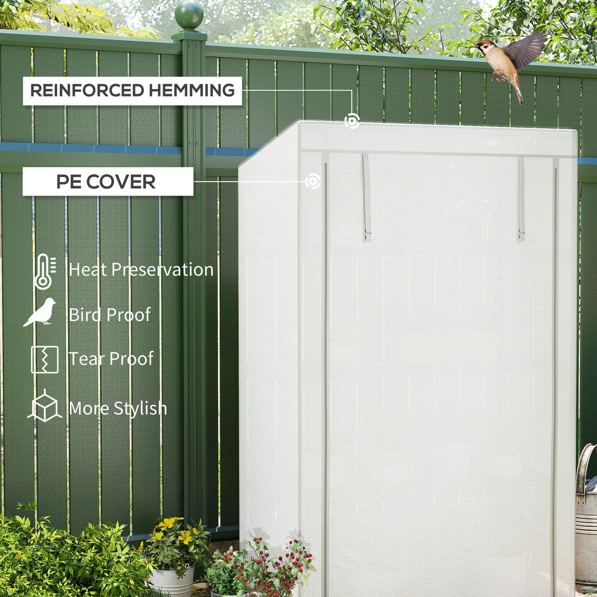 Outsunny Four-Tier Mini Greenhouse - Grey/White