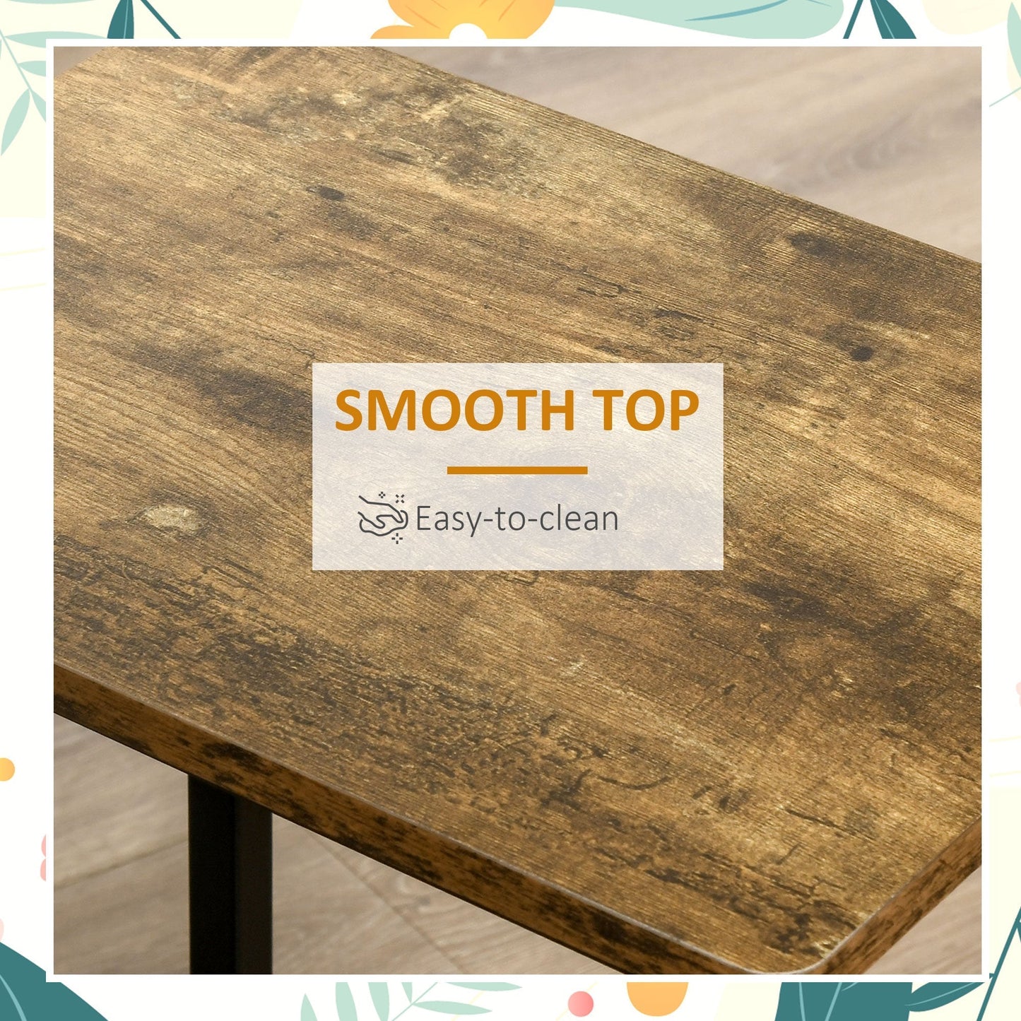 HOMCOM Industrial Bar Stools, Set of 2 Kitchen Breakfast Bar Chairs with Footrest, Counter Height Island Stools for Dining Area, Home Pub, Rustic Brown