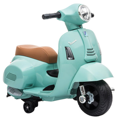 HOMCOM Vespa Licensed 6V Kids Electric Motorbike Ride On Motorcycle Battery Powered for 18-36 Months with Horn, Green