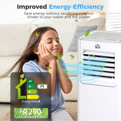 HOMCOM 7000 BTU Air Conditioning Unit, 3-in-1 Portable Air Conditioner, Dehumidifier, Cooling Fan with 2 Speeds, 24H Timer, Remote Control, LED Display, Window Venting Kit, 15m√Ç¬≤
