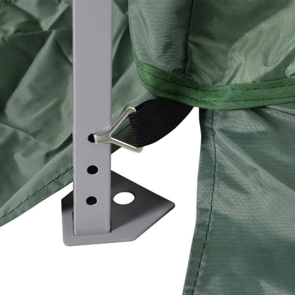 Namiot ogrodowy Outsunny Outdoor z baldachimem, składany, z regulowaną wysokością, siatką, ścianami bocznymi, 3,5 m, podstawa 3,5 m / góra 3 m, kolor zielony