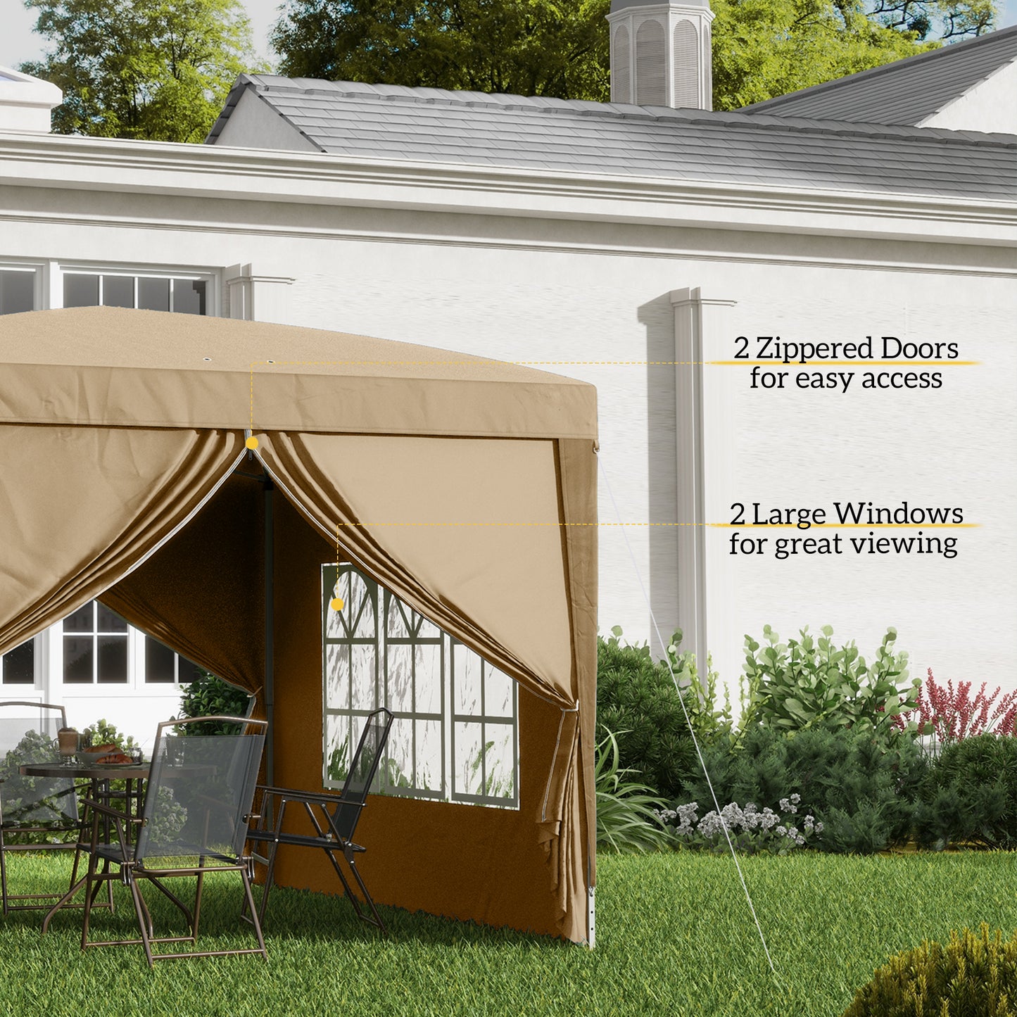 Outsunny 3 x 3(m) Pop Up Altana - Khaki