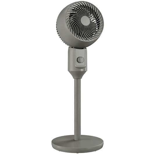HOMCOM Air Circulator Fan Pedestal Cooling Fan with 3 Speed and Carry Handle, 9 Inch, Grey