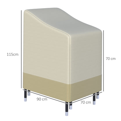 Outsunny 600D أكسفورد القماش غطاء أثاث مقاوم للماء كراسي خوص حديقة فناء مقعد الروطان حامي في الهواء الطلق L70 * W90 * H115cm