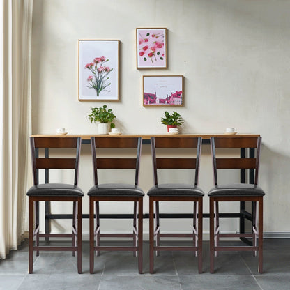 Set of 2 63.5 cm Counter Height Upholstered Bar Stools with Soft Padded Seat