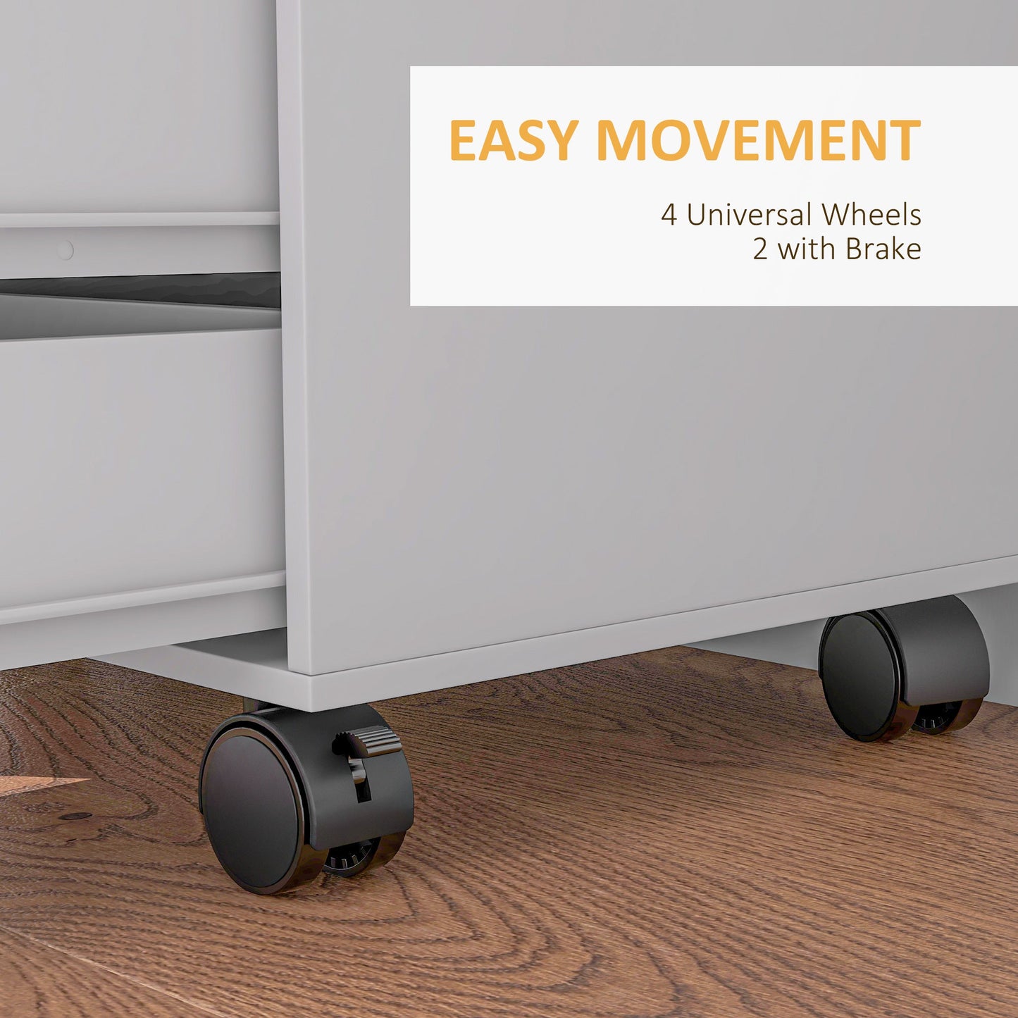 خزانة تخزين مكتبية متنقلة متعددة الاستخدامات من HOMCOM - بيضاء