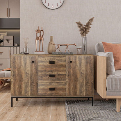 HOMCOM Retro Mango Wood-Effect Sideboard