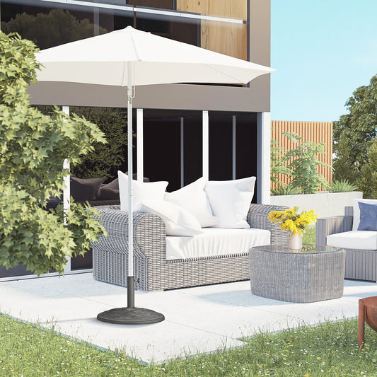Outsunny 19KG Resin Umbrella Base Garden Parasol Base Stand Round Sun Shade Holder Suitable For Pole Between â38mm to â48mm
