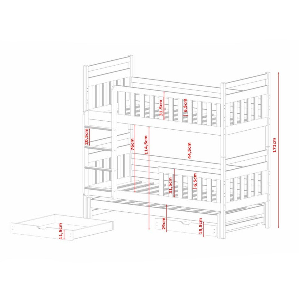 Klara Bunk Bed with Trundle and Storage