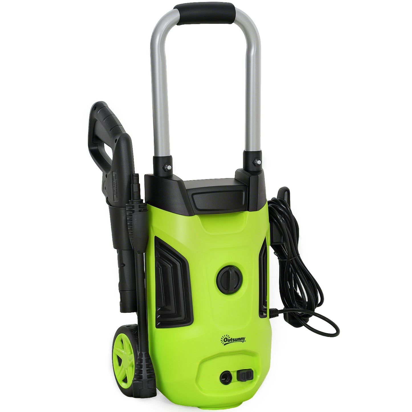 Outsunny 1800W High√Ç Pressure√Ç Washer, 150 Bar Pressure, 420 L/h Flow, Portable Electric Power Washer Jet Wash Cleaner with Adjustable Nozzle, 6M Hose, Steel Handle for Home Patio Car Driveway, Green