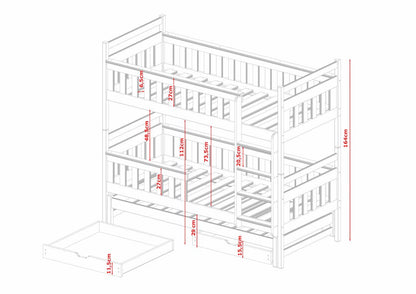 Cirencester Kors Bunk Bed with Trundle and Storage