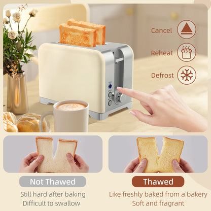 HOMCOM Retro Toaster and Kettle Set - Cream