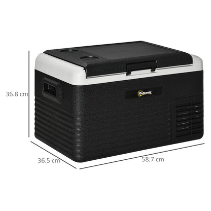 Outsunny 30L Portable Car Refrigerator - Grey and Black