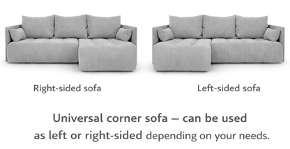 Corner Sofa Bed NESSA Aubergine