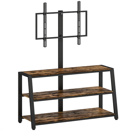 HOMCOM Industrial-Style TV Stand, with 35 Swivel Bracket - Dark Brown