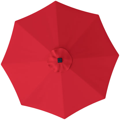 Outsunny 3 m Replacement Parasol Canopy with Top Vent, UPF 50+ Garden Parasol Replacement Canopy, 8 Rib Parasol Cover Replacement Fits Various Frames, Red