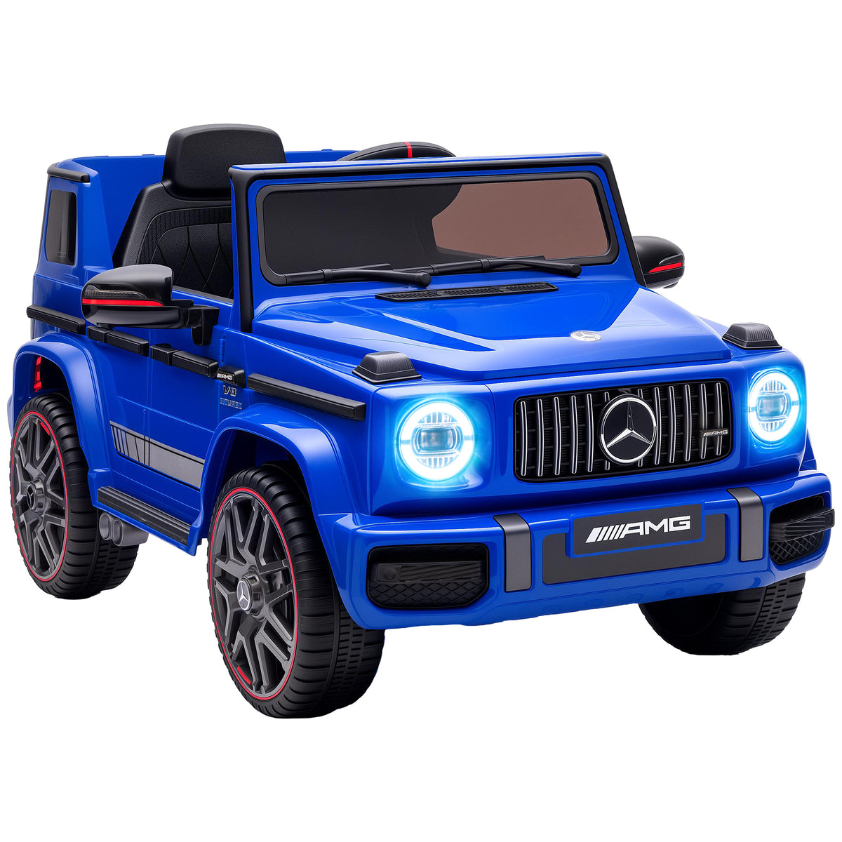AIYAPLAY Licensed Mercedes-AMG G63 12V Kids Ride on Car with Remote Dual Motors Rear Suspension Slow Start for 3-6 Years, Blue