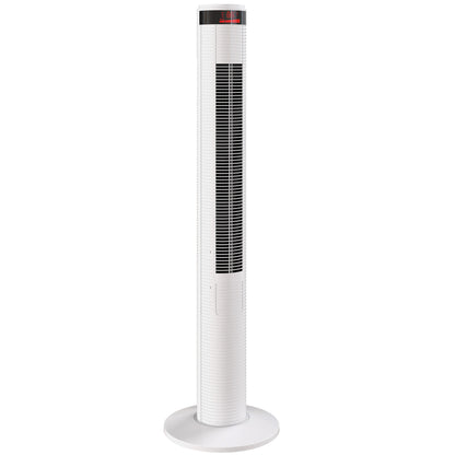 HOMCOM Oscillating Tower Fan Remote Control 3 Speed Modes Cooling Machine White