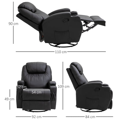 Recliner Sofa Chair PU Leather Armchair Cinema Massage Chair Swivel Nursing Gaming Chair