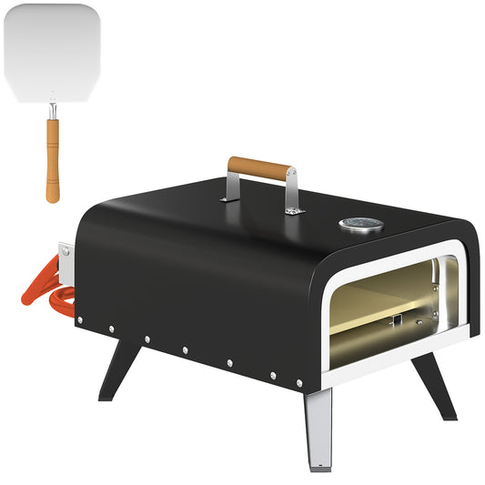 Outsunny Gas Powered 12" Pizza Oven - Black
