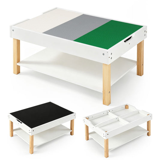 Kids Activity Table with Reversible Double-Sided Top-White