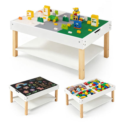 Kids Activity Table with Reversible Double-Sided Top-White