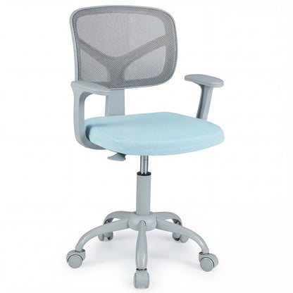 Kids Desk Chair with Adjustable Seat Height and Swivel Wheels for Ages 3+-Blue